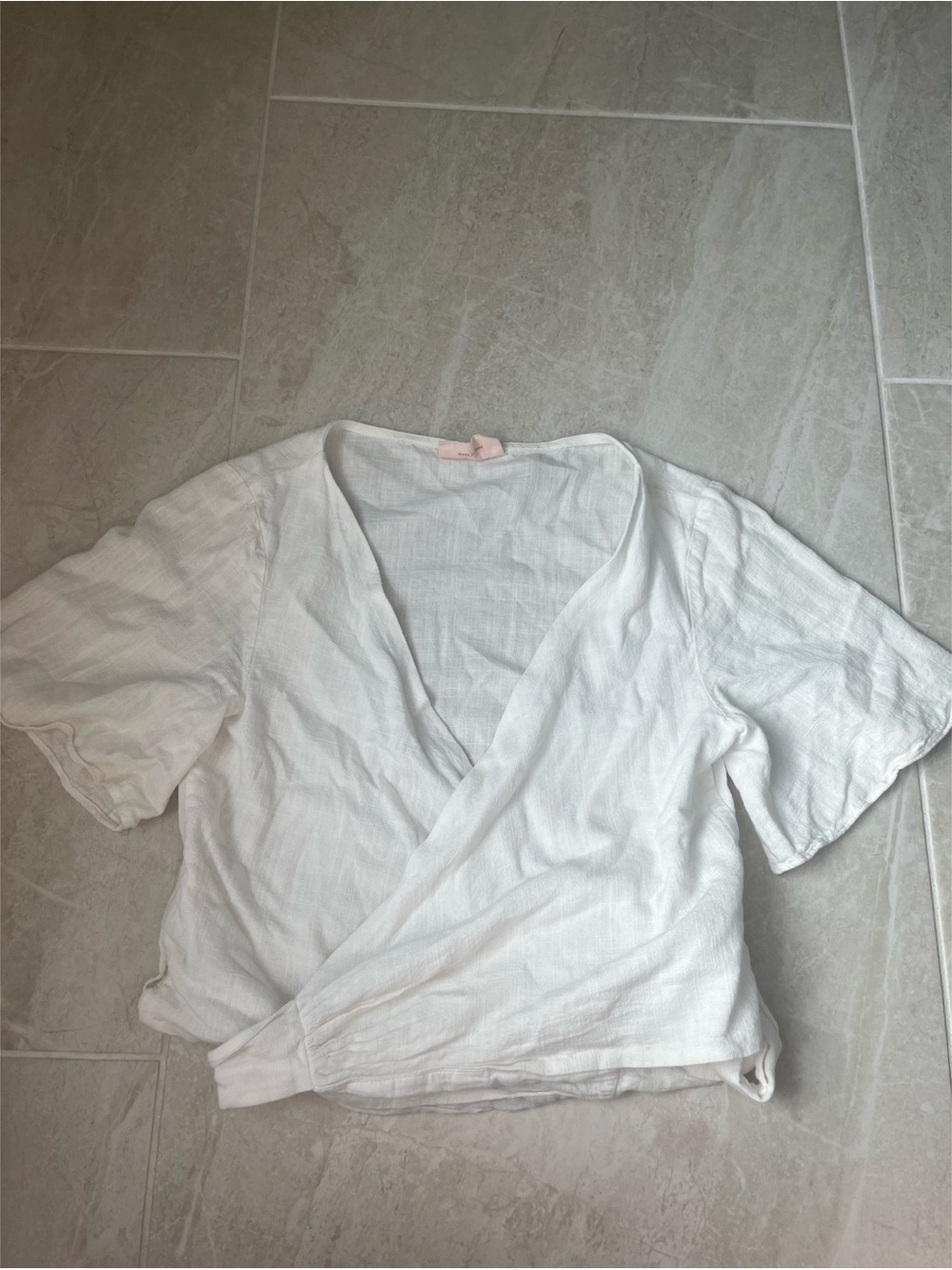 Showpo White Wrap-Front Short Sleeve Top